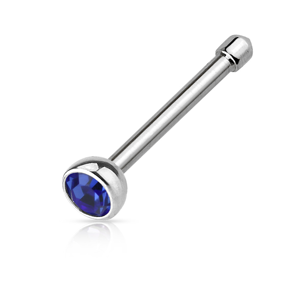 0.8mm Nose Stud with 2mm CZ Gem - Image 9