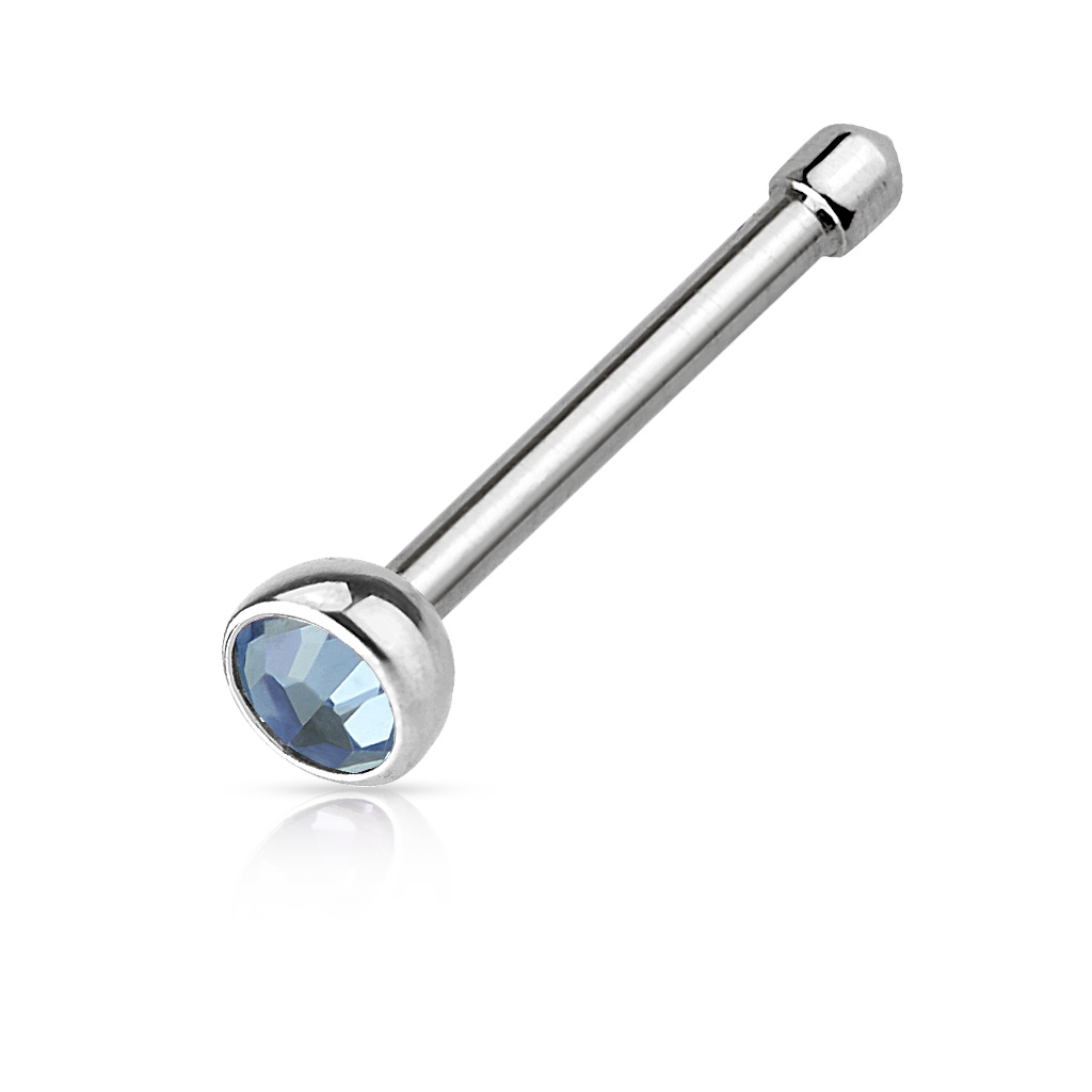 0.8mm Nose Stud with 2mm CZ Gem - Image 14
