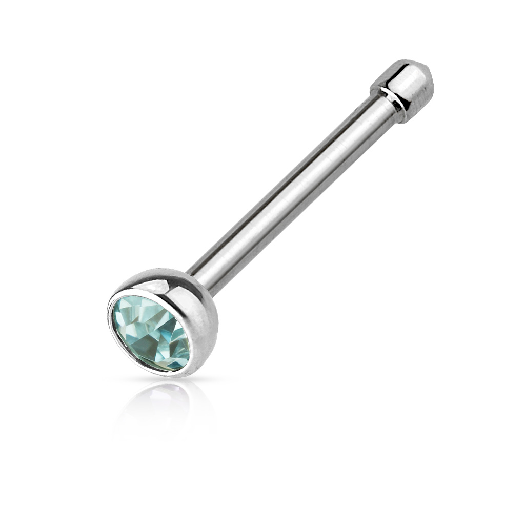 0.8mm Nose Stud with 2mm CZ Gem - Image 3