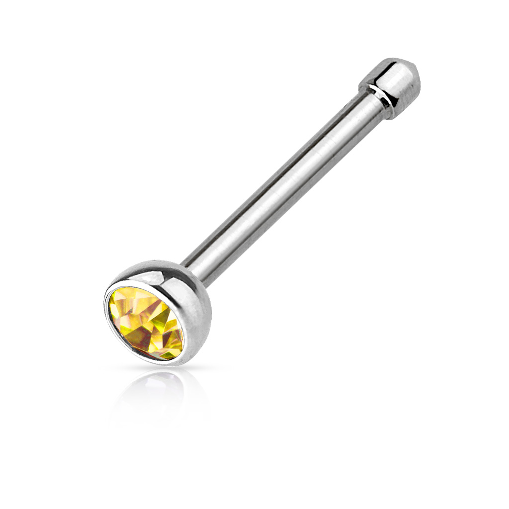 0.8mm Nose Stud with 2mm CZ Gem - Image 5
