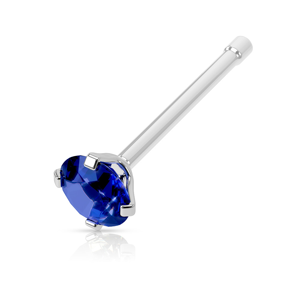 1mm Nose Stud with 3mm CZ Gem - Image 7