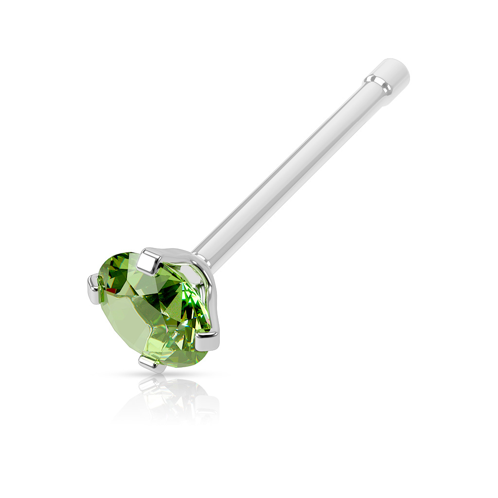 1mm Nose Stud with 3mm CZ Gem - Image 6