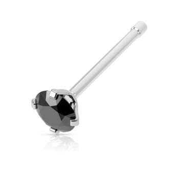 1mm Nose Stud with 3mm CZ Gem - Image 5