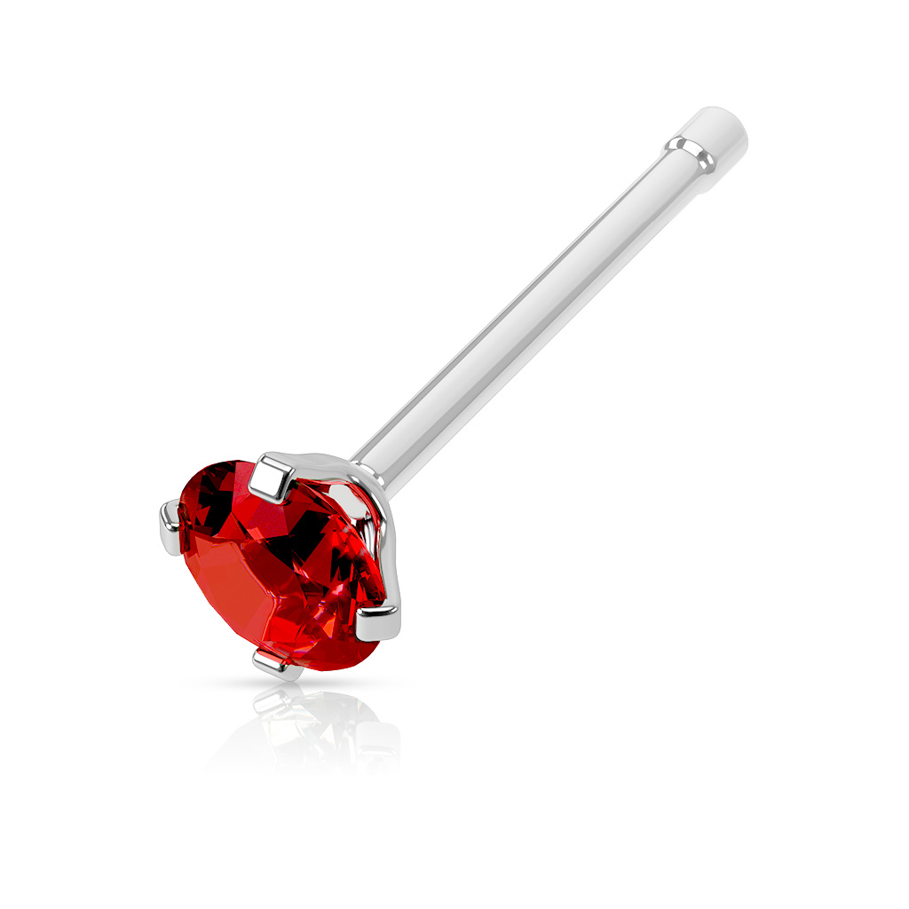 1mm Nose Stud with 3mm CZ Gem - Image 2