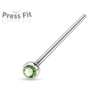 0.8mm Fishtail Nose Stud with 2.5mm CZ Gem - Image 6