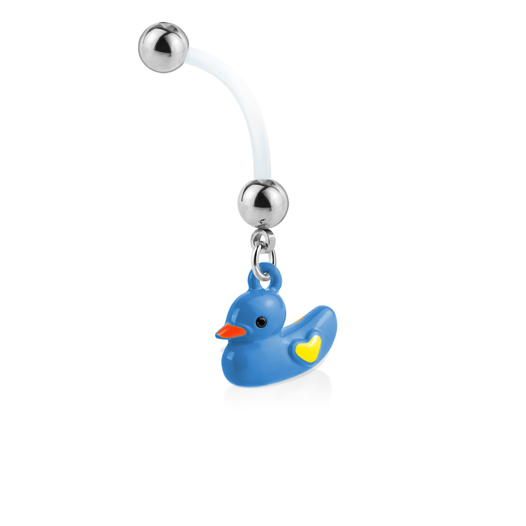 BioFlex 25mm Pregnancy Belly Bar with Rubber Duckie Dangle - Image 3