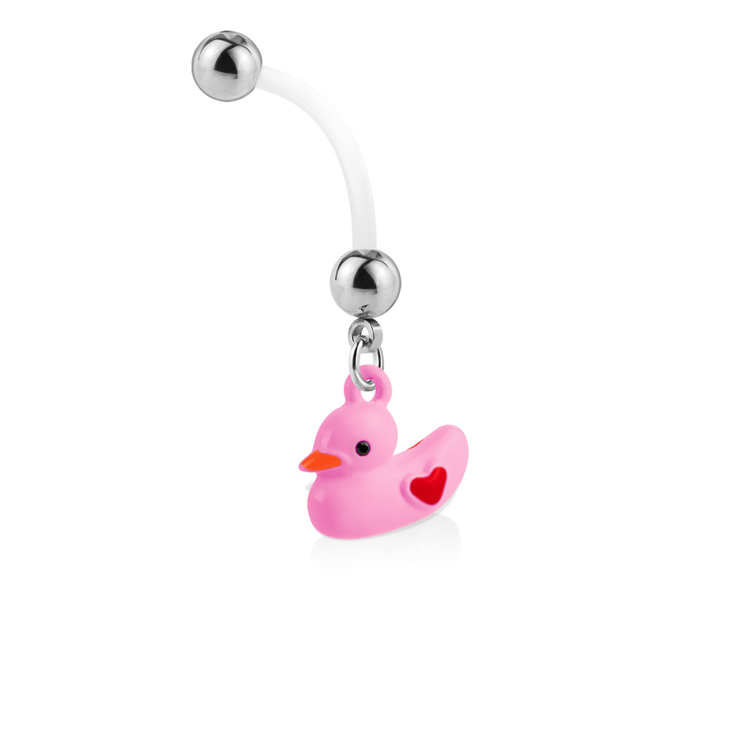 BioFlex 25mm Pregnancy Belly Bar with Rubber Duckie Dangle