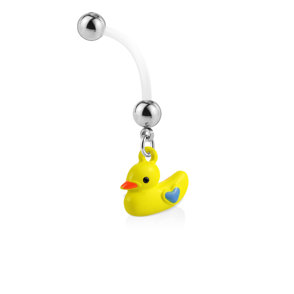 BioFlex 25mm Pregnancy Belly Bar with Rubber Duckie Dangle - Image 2