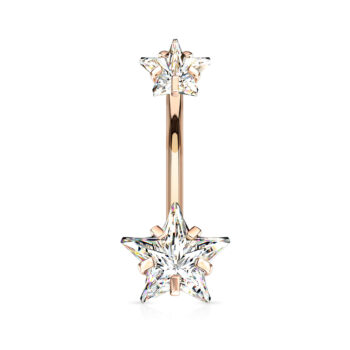 Belly Bar with 2 Clear CZ Star s - Image 5