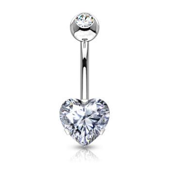 Belly Bar with CZ Heart - Image 6