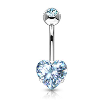 Belly Bar with CZ Heart - Image 4