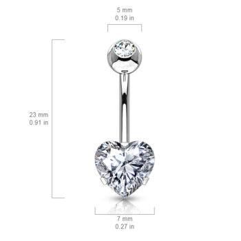 Belly Bar with CZ Heart - Image 7