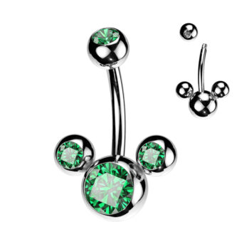 Belly Bar with 3 CZ Bubbles - Image 7