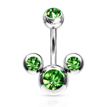 Belly Bar with 3 CZ Bubbles - Image 6