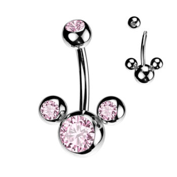 Belly Bar with 3 CZ Bubbles - Image 5