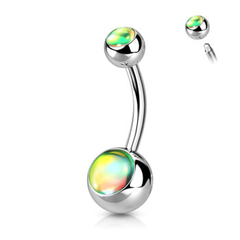 Belly Bar with 2 Iridescent Stones - Image 7