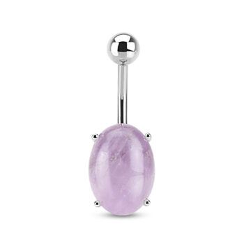 Belly Bar with Oval Semi Precious Stone - Image 4
