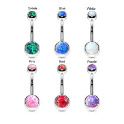 Belly Bar with Opal Balls