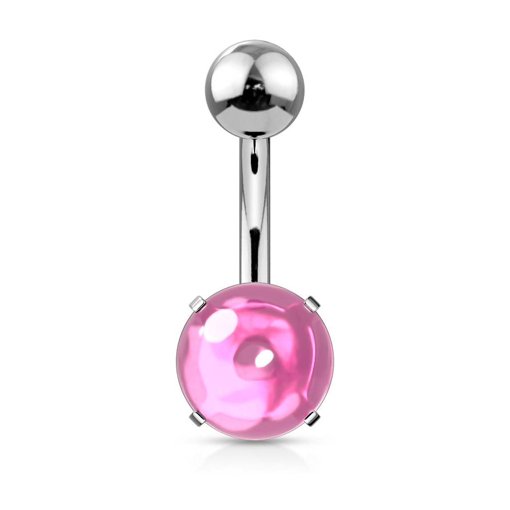 Belly Bar with a Zircon Cabochon Stone - Image 3