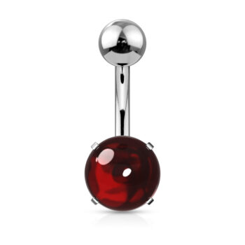 Belly Bar with a Zircon Cabochon Stone - Image 2