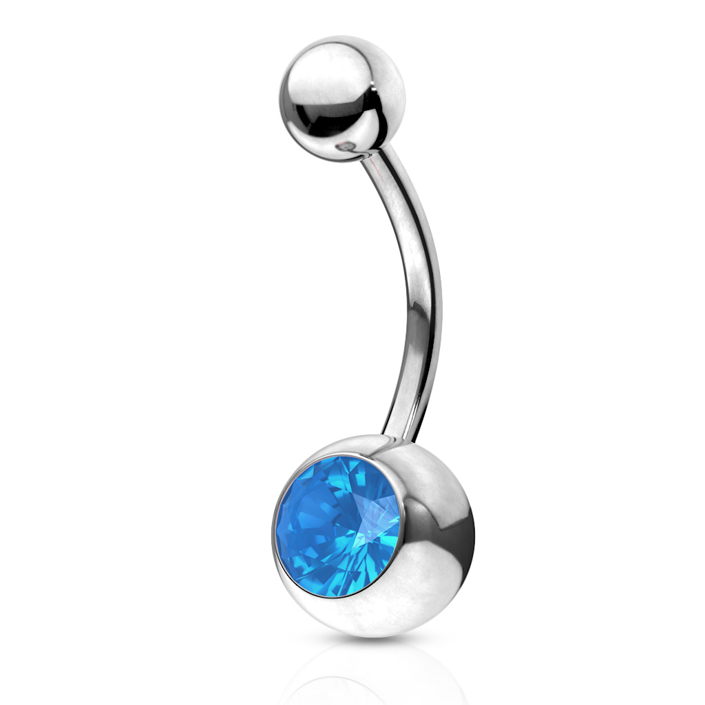 Belly Bar with a Crystal Opal Stone Ball - Image 5