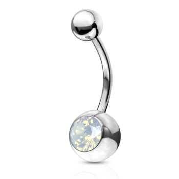 Belly Bar with a Crystal Opal Stone Ball - Image 4
