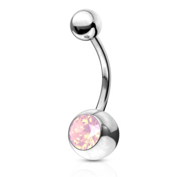 Belly Bar with a Crystal Opal Stone Ball - Image 3