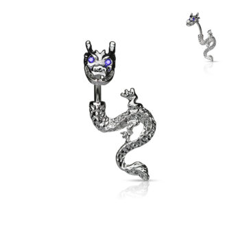 Belly Bar with Dragon and CZ Eyes - Image 4