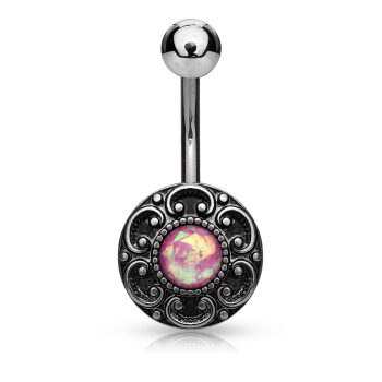 Ornate Belly Bar with Stone Centre - Image 4