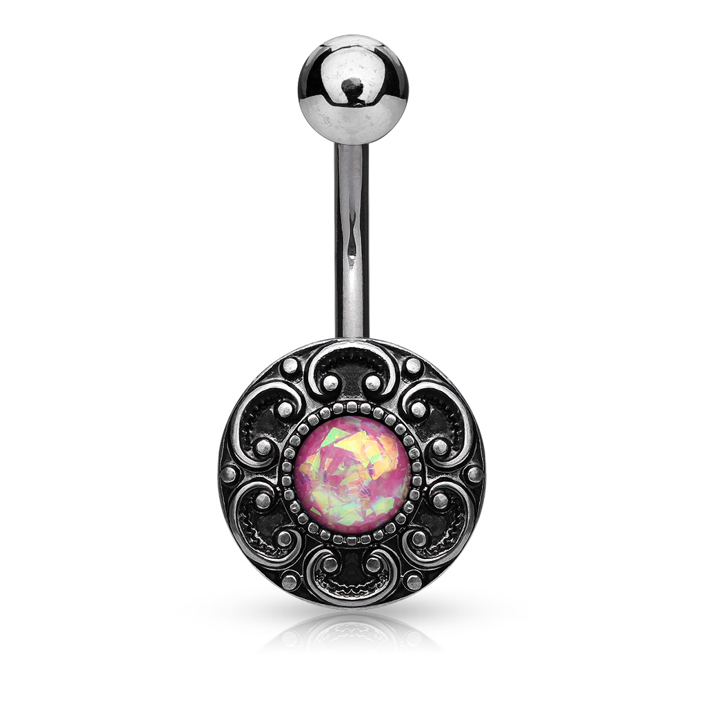 Ornate Belly Bar with Stone Centre - Image 4
