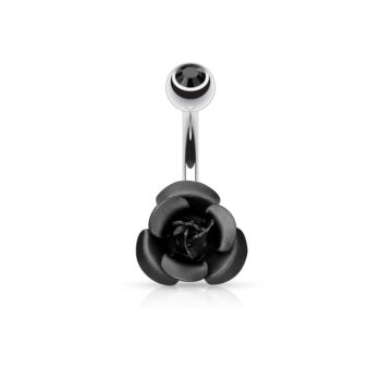 Belly Bar with Metal Rose and Gem Ball - Image 2