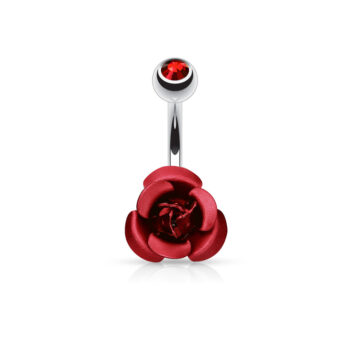 Belly Bar with Metal Rose and Gem Ball - Image 5