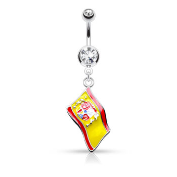 Belly Bar with a Spanish Flag Dangle