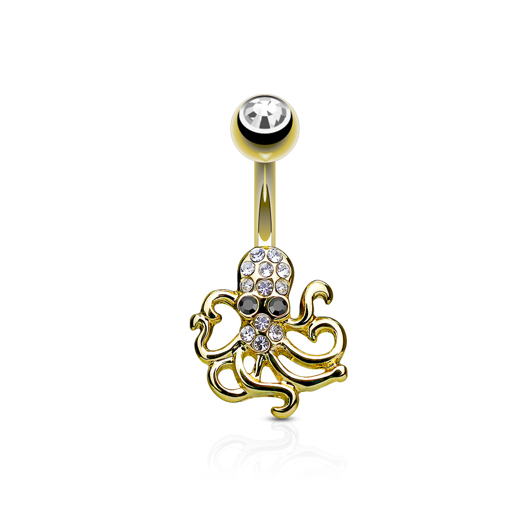 Belly Bar with CZ Octopus - Image 2