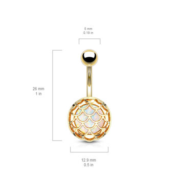 Belly Bar with Opal Glitter Fish Scales - Image 4