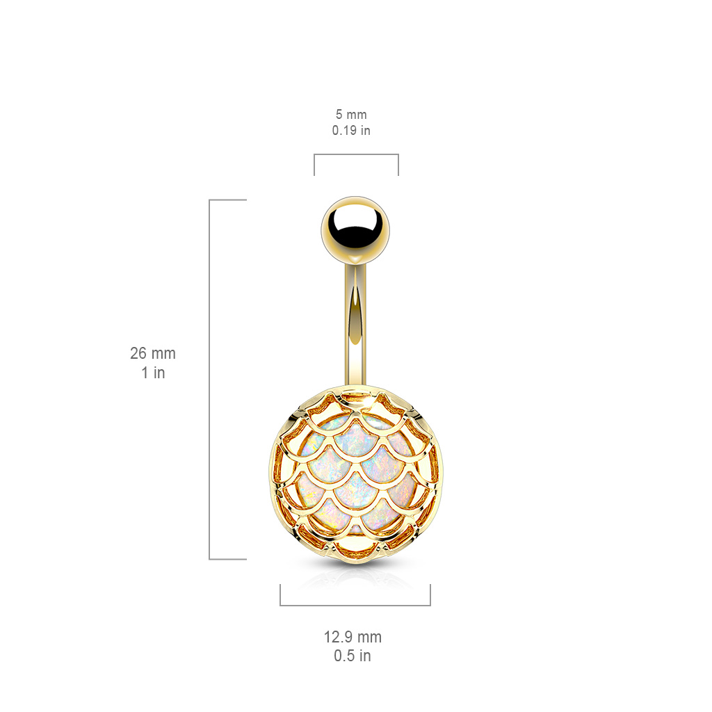Belly Bar with Opal Glitter Fish Scales - Image 4