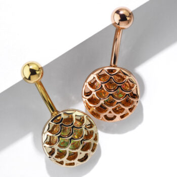 Belly Bar with Opal Glitter Fish Scales