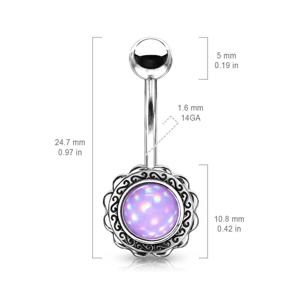 Belly Bar with an Epoxy Stone - Image 3
