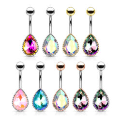 Belly Bar with 12mm Crystal Stone