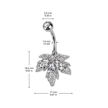 Belly Bar with CZ Maple Leaf - Image 6