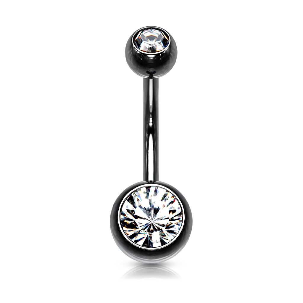 Belly Bar with 2 CZ Balls - Image 7