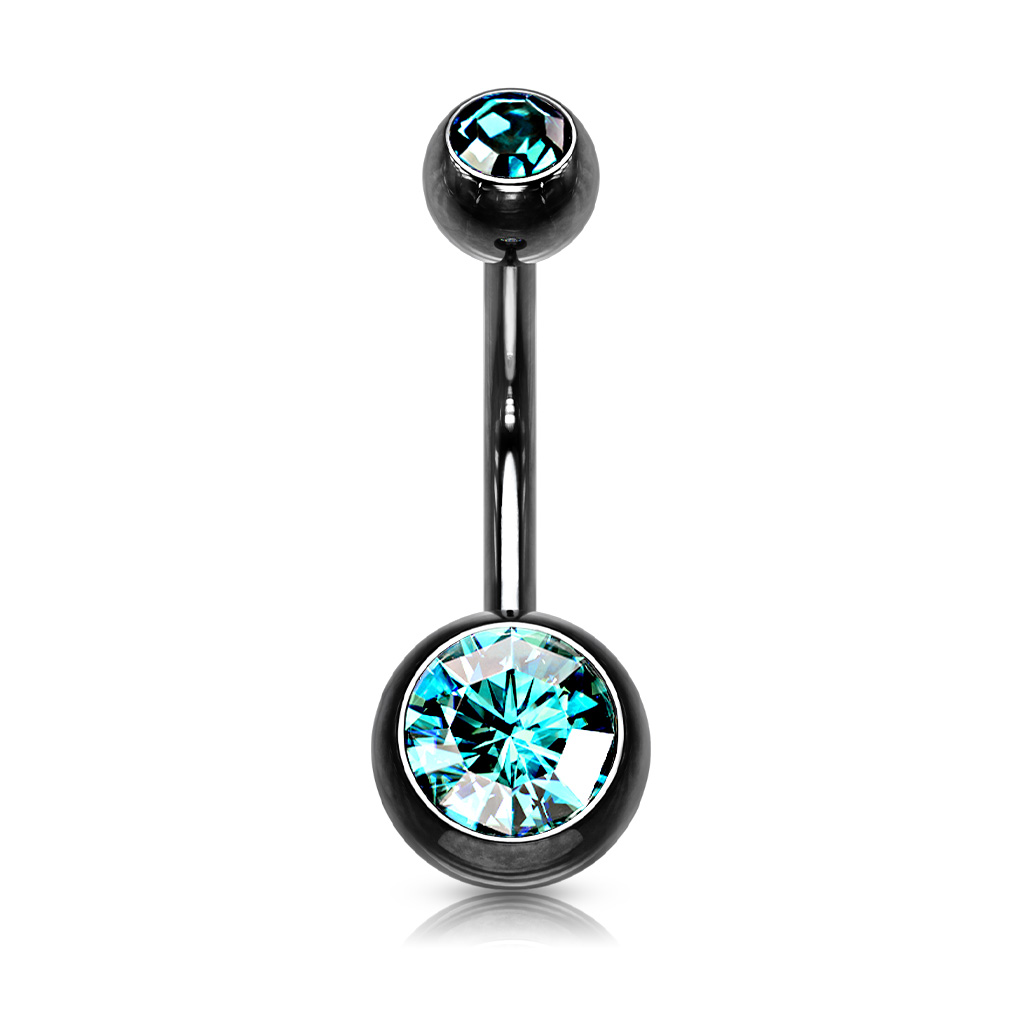 Belly Bar with 2 CZ Balls - Image 5