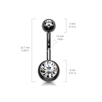 Belly Bar with 2 CZ Balls - Image 12