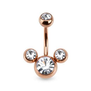 Belly Bar with 3 CZ Bubbles - Image 11