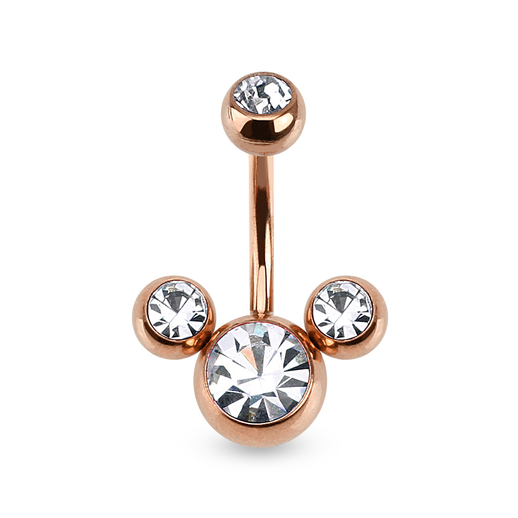 Belly Bar with 3 CZ Bubbles - Image 11