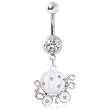 Pumpkin Carriage Dangle Belly Bar