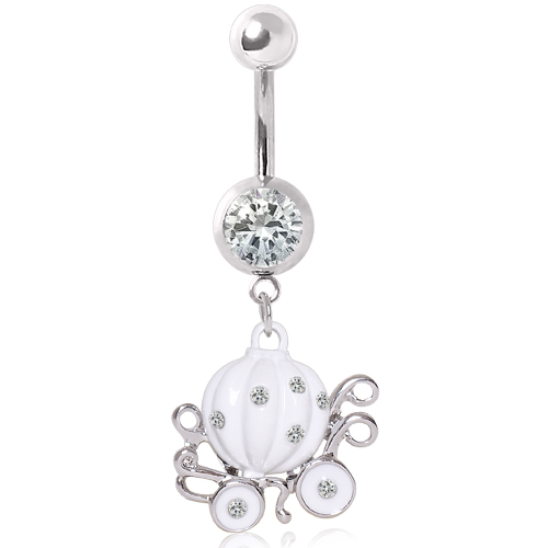 Pumpkin Carriage Dangle Belly Bar