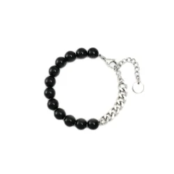 Black Volcanic Stone Beaded Bracelet