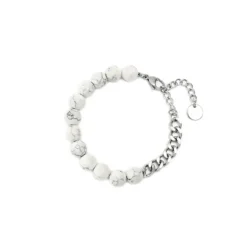 White Agate Beaded Bracelet