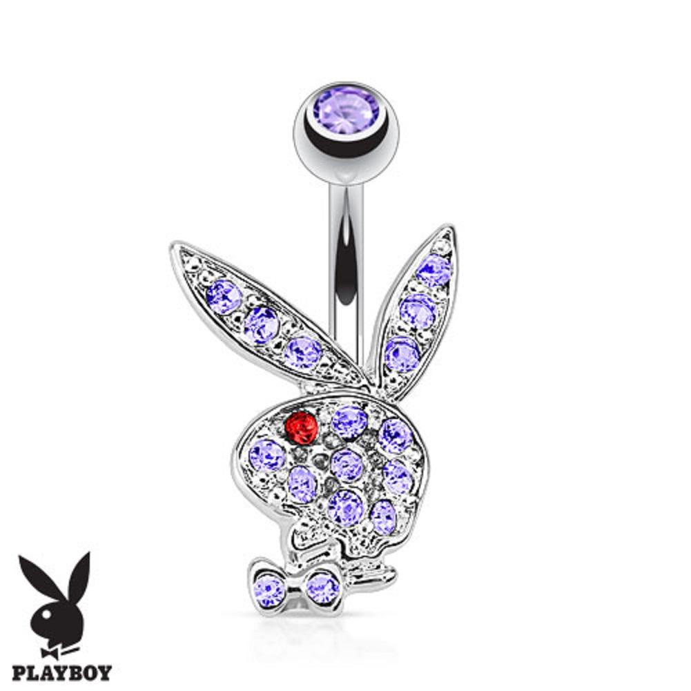 PLAYBOY Belly Bar with cz gems